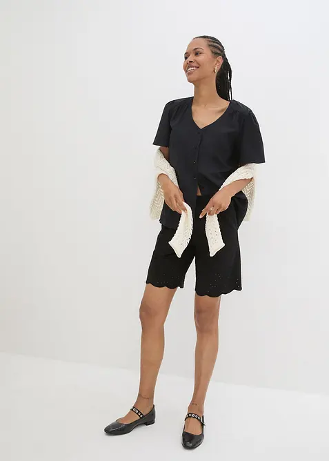 Shorts i bomull med res&aring;rmidja, bonprix