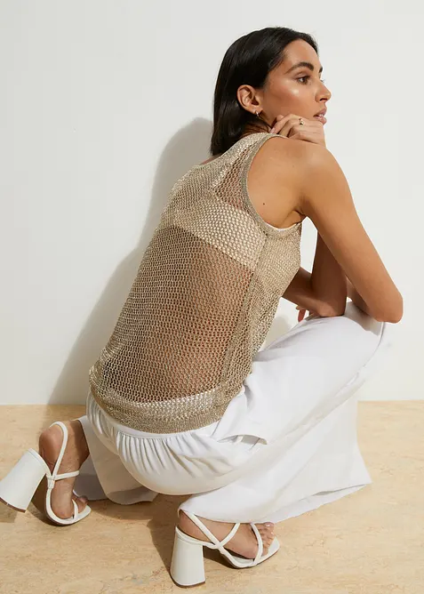 Stickat linne i mjuk viskosmix, bonprix