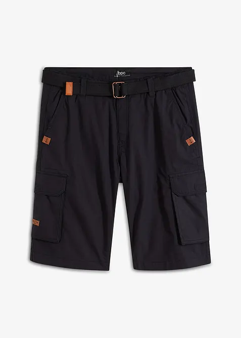 Cargoshorts med resårmidja och skärp, Regular Fit, bonprix