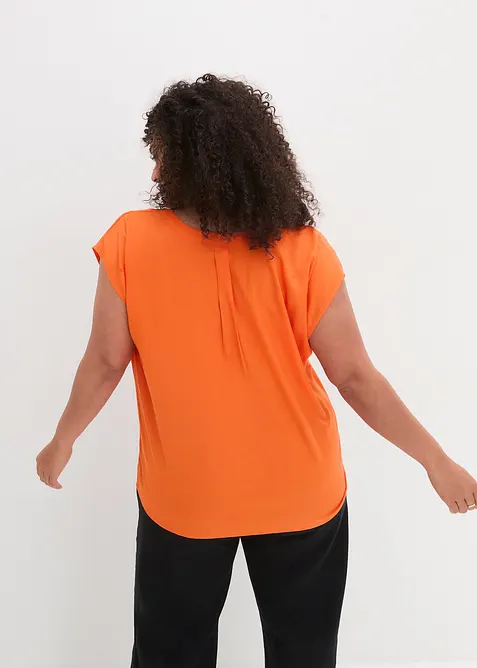 Kortärmad blus med V-ringning, bonprix