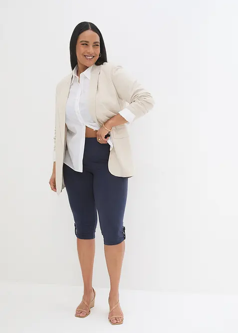 Caprileggings med knapp i ekologisk bomull, bonprix