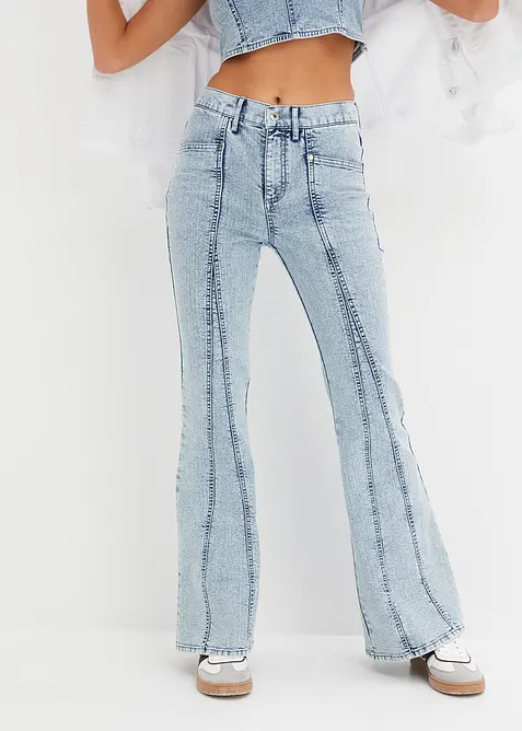 Utsvängda jeans, High Waist, bonprix