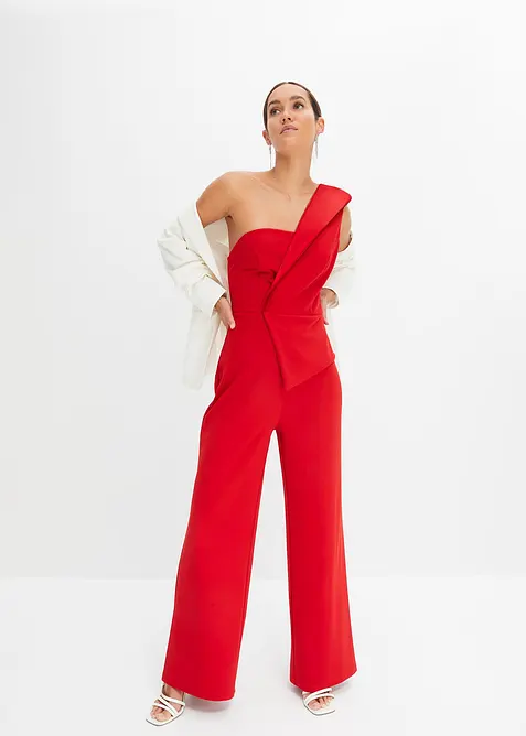 Jumpsuit i kräpp med struktur, bonprix