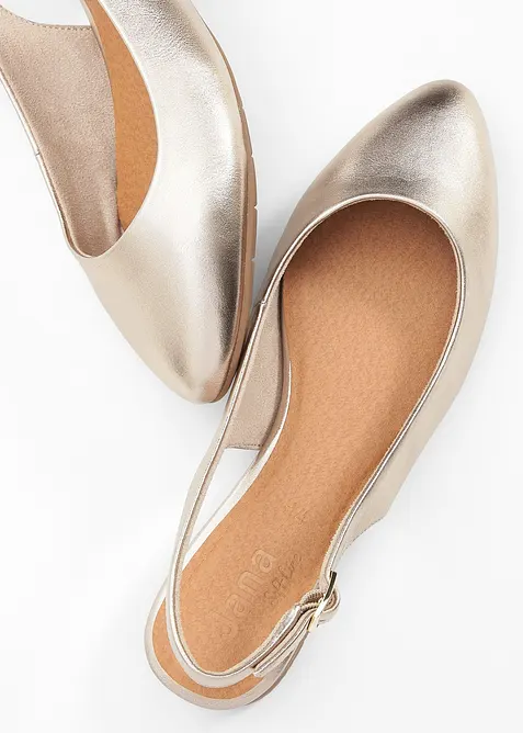 Ballerinaskor med slingback och bekv&auml;m vidd fr&aring;n Jana, Jana