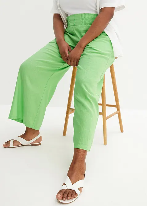 Marlenebyxa i luftig linnemix, bonprix