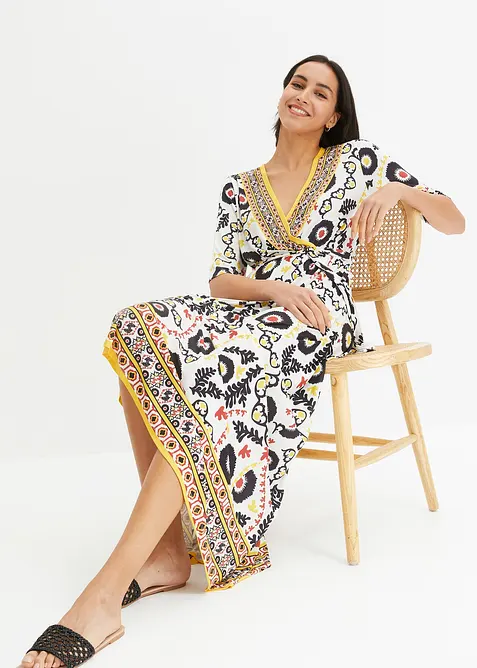 Jerseyklänning med knytband, bonprix