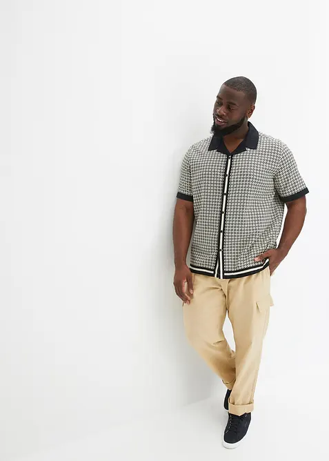 Kort&auml;rmad linneskjorta, bonprix