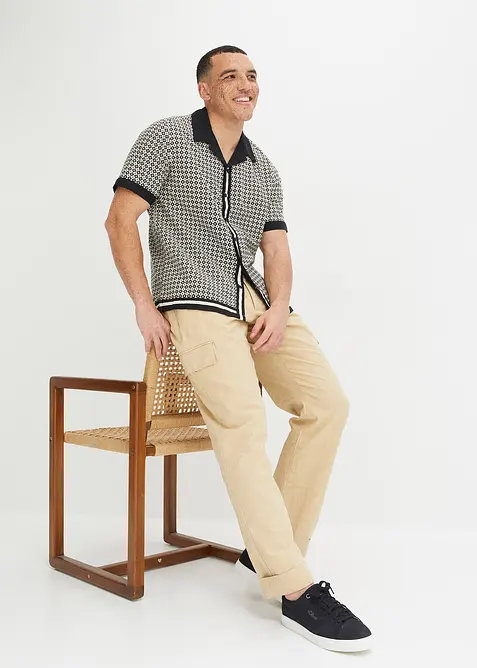 Kort&auml;rmad linneskjorta, bonprix