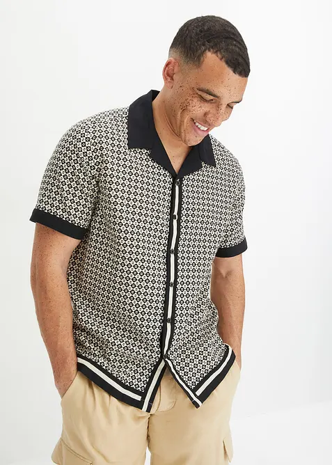 Kort&auml;rmad linneskjorta, bonprix