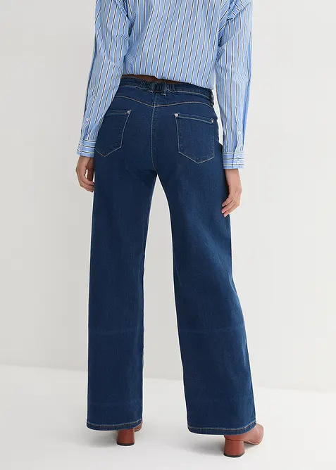 Wide Leg Jeans Mid Waist, med bekväm midja, bonprix