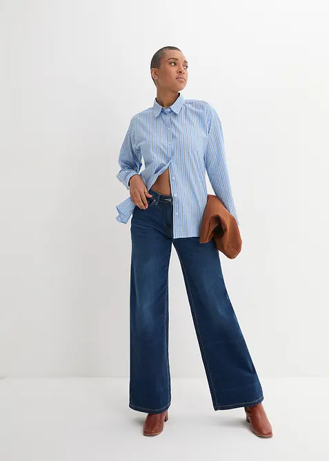 Wide Leg Jeans Mid Waist, med bekväm midja, bonprix