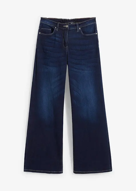 Wide Leg Jeans Mid Waist, med bekväm midja, bonprix
