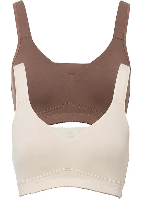 T-shirtbeh&aring; utan bygel med bomull (2-pack), bonprix