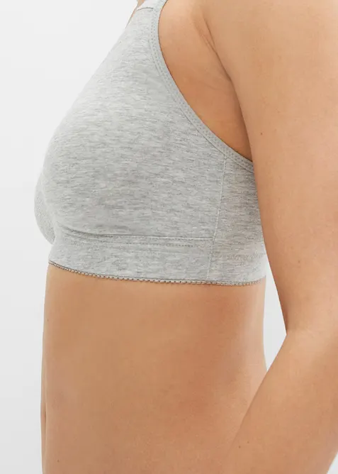 T-shirtbehå utan bygel med bomull (2-pack), bonprix