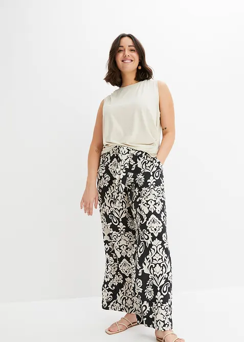 Palazzobyxa med bekväm midja, bonprix