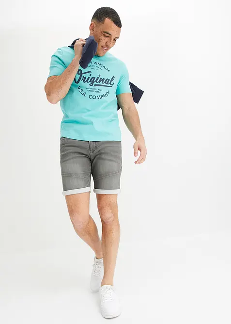 T-shirt med V-ringning i ren bomull, bonprix