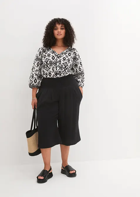 Capribyxa i mjuk muslin, bonprix