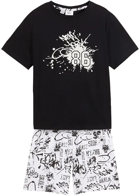 Pyjamas med shorts och bomull för barn (2 delar), bonprix