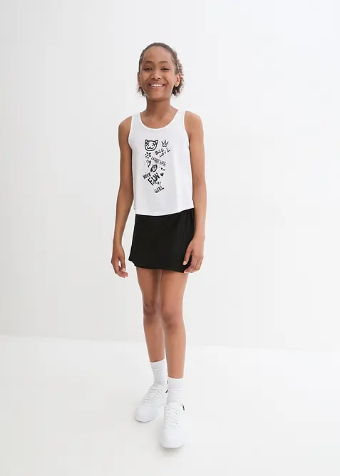 Topp och byxkjol för barn (2 delar) i ekologisk bomull, bonprix