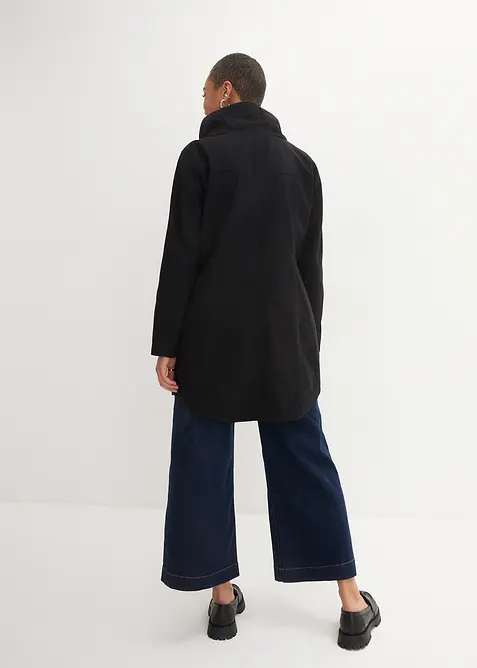 Kort bomullsparkas med st&aring;krage, figursydd, bonprix