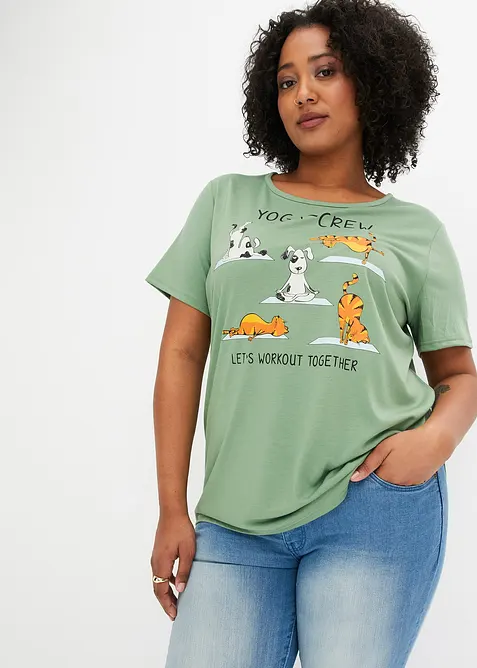 T-shirt med tryck, bonprix