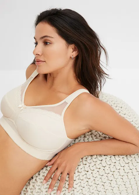 Avlastande BH utan bygel, med vadderade axelband (2-pack), bonprix