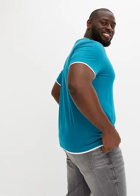 T-shirt med 2-i-1-look (2-pack), bonprix