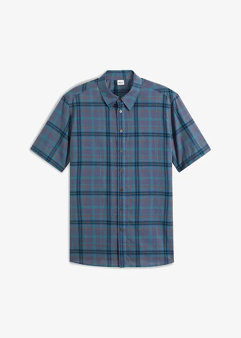 Kortärmad rutig skjorta av ren bomull, bonprix