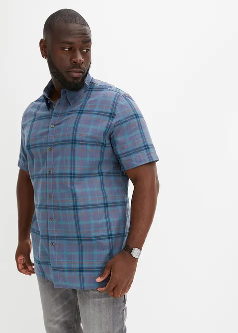 Kortärmad rutig skjorta av ren bomull, bonprix