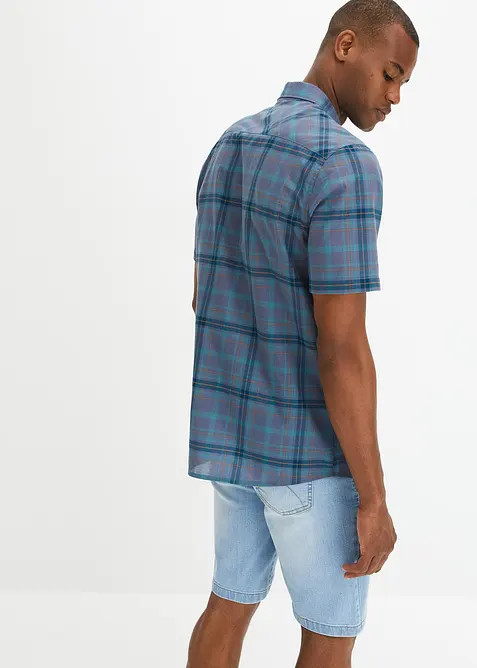 Kortärmad rutig skjorta av ren bomull, bonprix