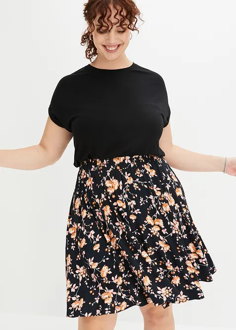 Jerseykl&auml;nning i viskosmix, bonprix