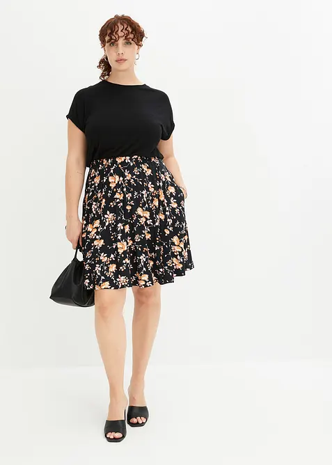 Jerseykl&auml;nning i viskosmix, bonprix