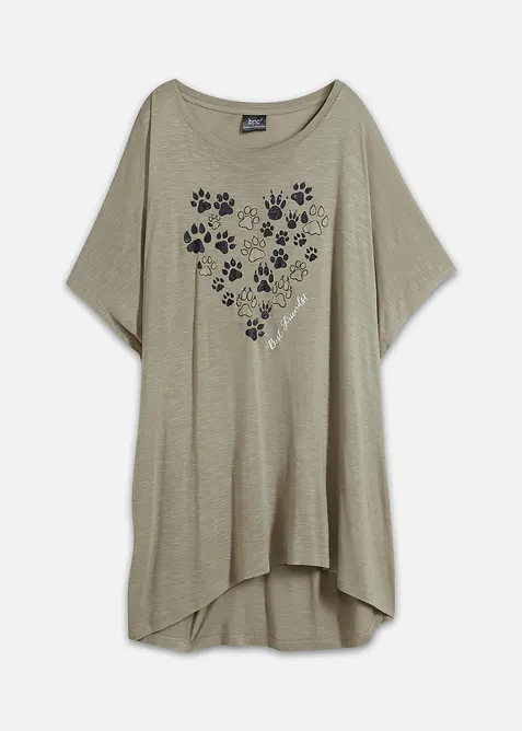 Bigshirt i lätt material med tryck, bonprix