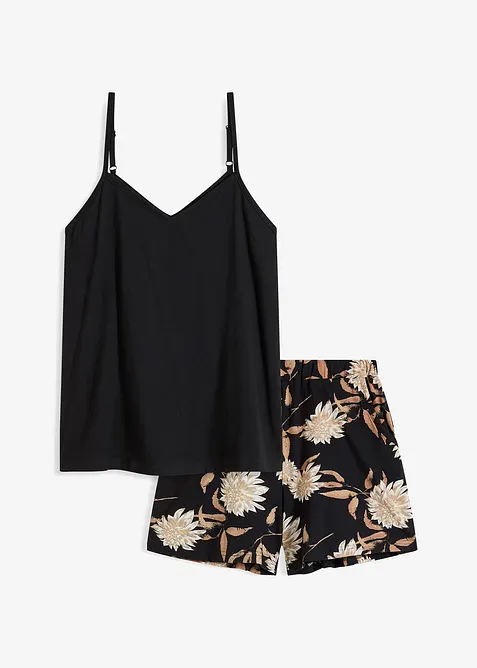 Pyjamas med shorts i ren bomull, bonprix