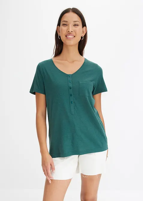 T-shirt med knappsl&aring;, bonprix