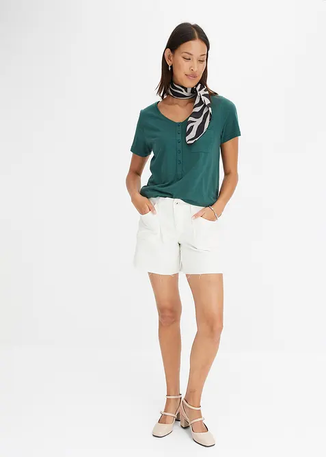 T-shirt med knappsl&aring;, bonprix