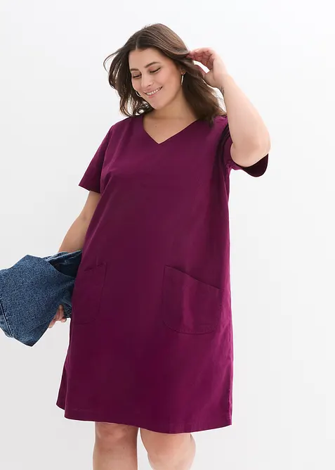 Miniklänning i linnemix, bonprix