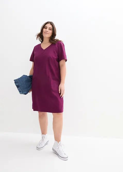 Miniklänning i linnemix, bonprix