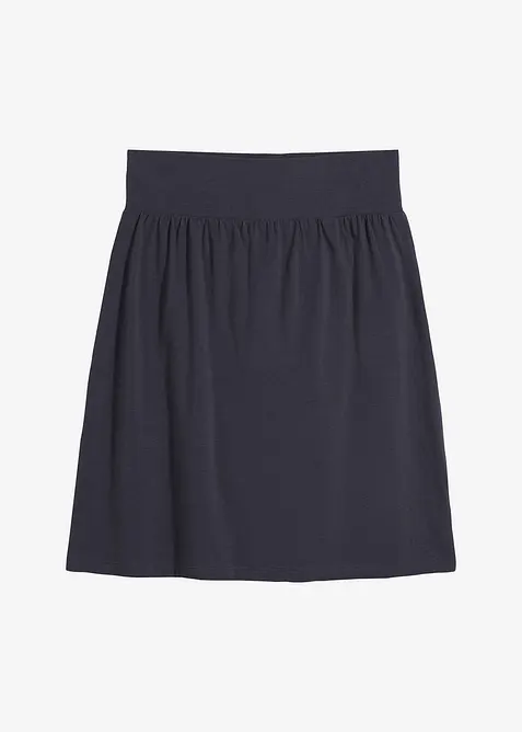 Kjol av elastisk bomullsmix med integrerad cykelbyxa, bonprix