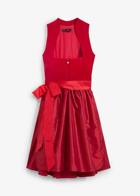 Dirndl med sammetlivstycke och satinf&ouml;rkl&auml;de (2 delar), bonprix