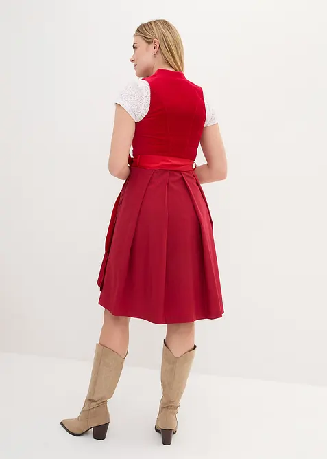 Dirndl med sammetlivstycke och satinf&ouml;rkl&auml;de (2 delar), bonprix