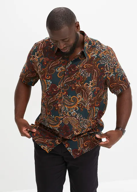 Kortärmad viskosskjorta, bonprix