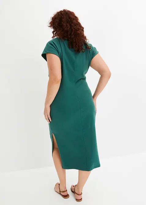 Jerseyklänning i bomull med stretch, bonprix