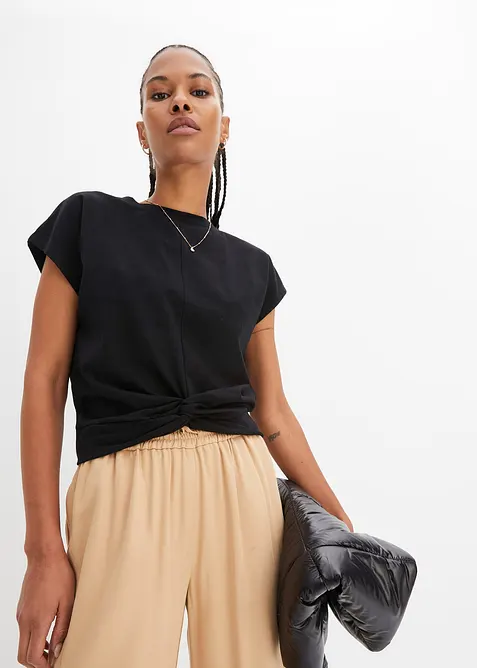 Kort T-shirt i ekologisk bomull, bonprix