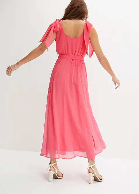 Chiffongklänning med knytband, bonprix