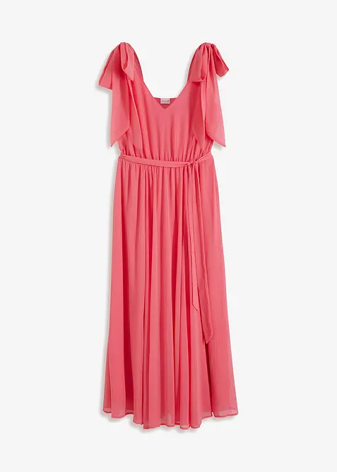 Chiffongklänning med knytband, bonprix