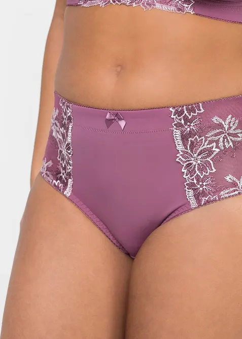 Formande trosa med broderi (2-pack), bonprix