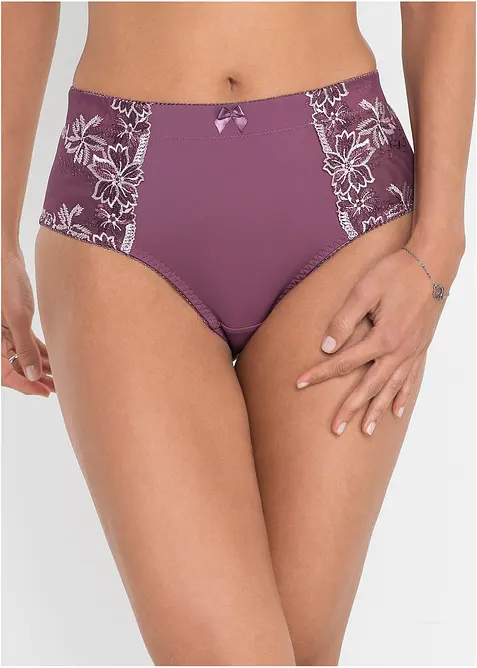 Formande trosa med broderi (2-pack), bonprix