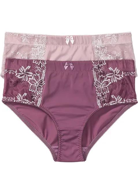 Formande trosa med broderi (2-pack), bonprix