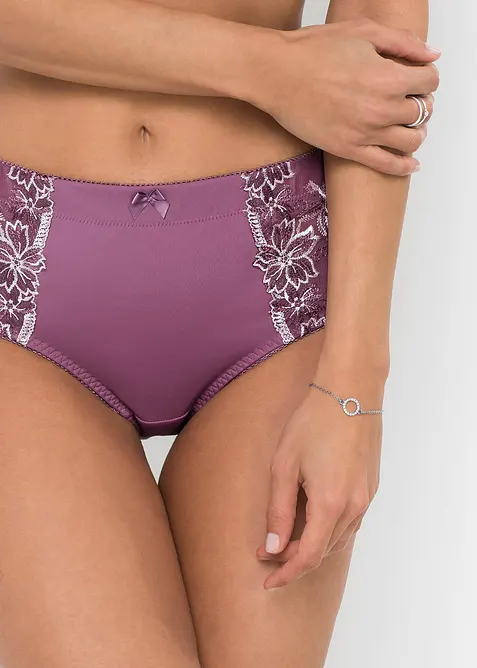 Formande trosa med broderi (2-pack), bonprix